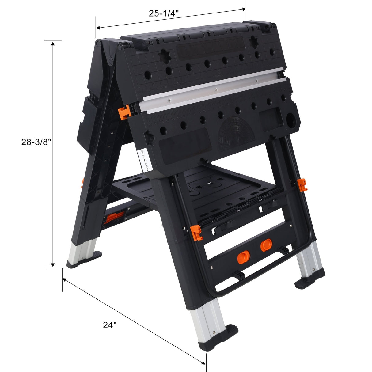 Portable Folding Work Table 2 - in - 1 Sawhorse and Workbench Large Load Capacity with 2 PCS Clamps - Fab Heavy Parts