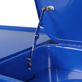 Premium Mobile Tear Down Table with 3.5 Gallon Part Washer and 110V Pump in Blue Steel with Drawer and Drain Tray - Fab Heavy Parts