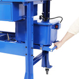 Premium Mobile Tear Down Table with 3.5 Gallon Part Washer and 110V Pump in Blue Steel with Drawer and Drain Tray - Fab Heavy Parts
