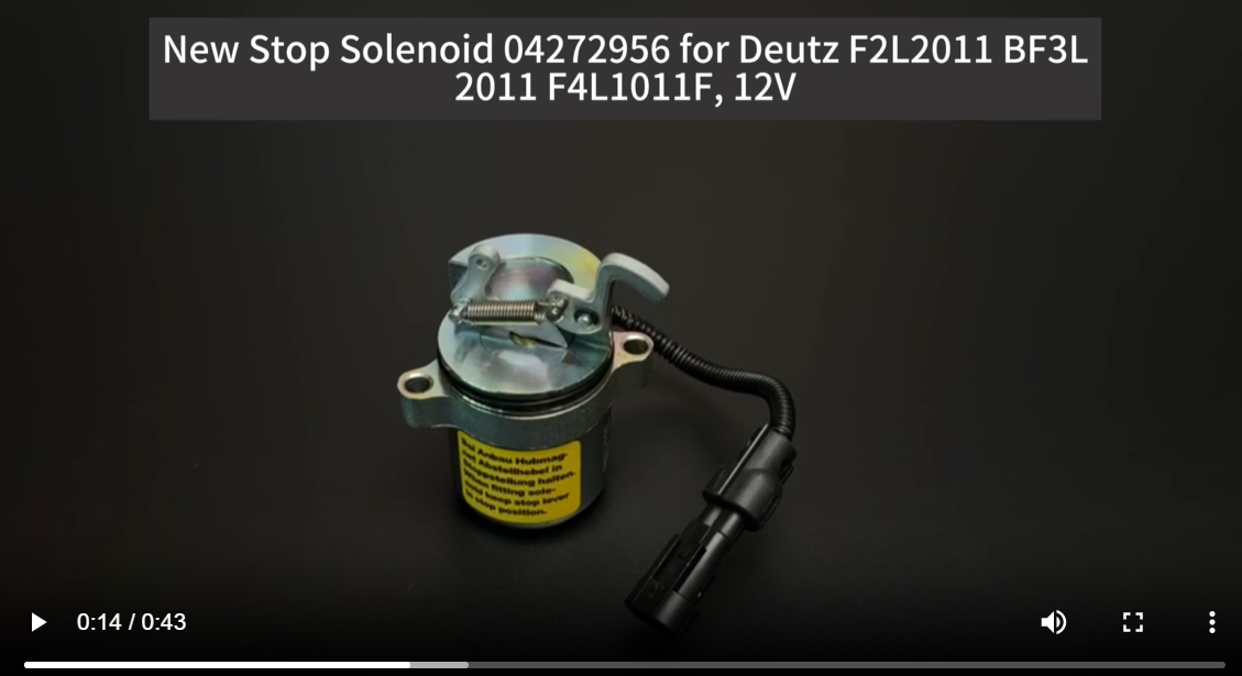 New Stop Solenoid 04272956 for Deutz F2L2011 BF3L2011 F4L1011F, 12V