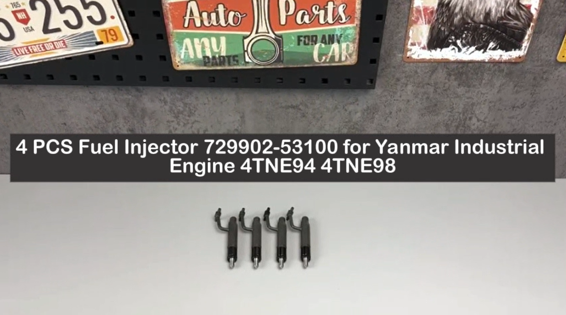 4 PCS Fuel Injector 729902-53100 for Yanmar Industrial Engine 4TNE94 4TNE98
