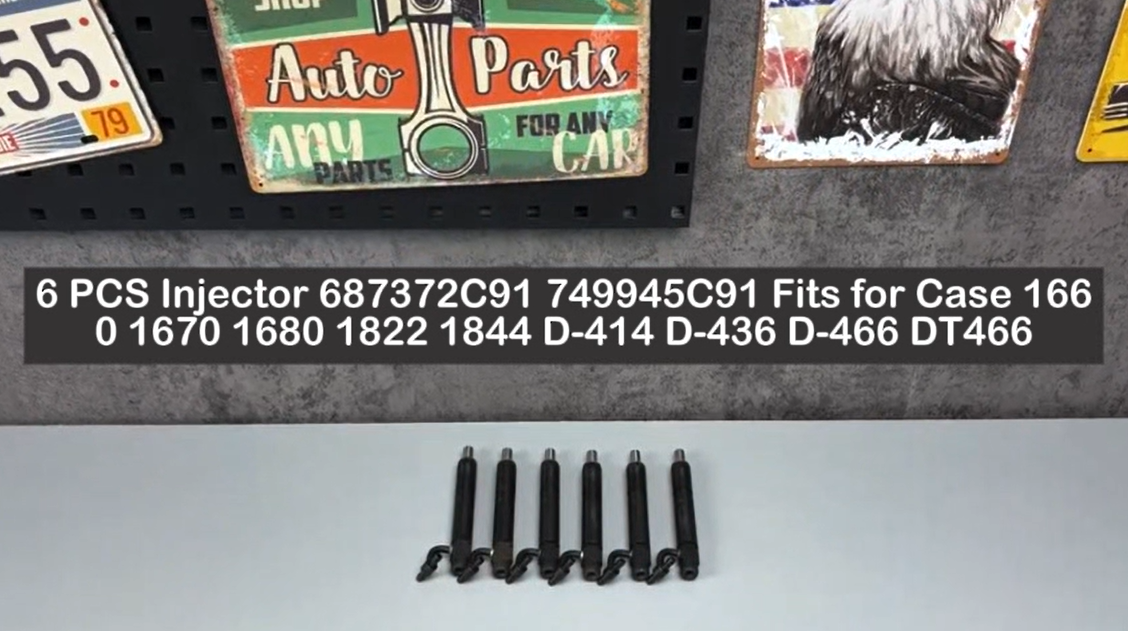 6 PCS Injector 687372C91 749945C91 Past voor Case 1660 1670 1680 1822 1844 D-414 D-436 D-466 DT466