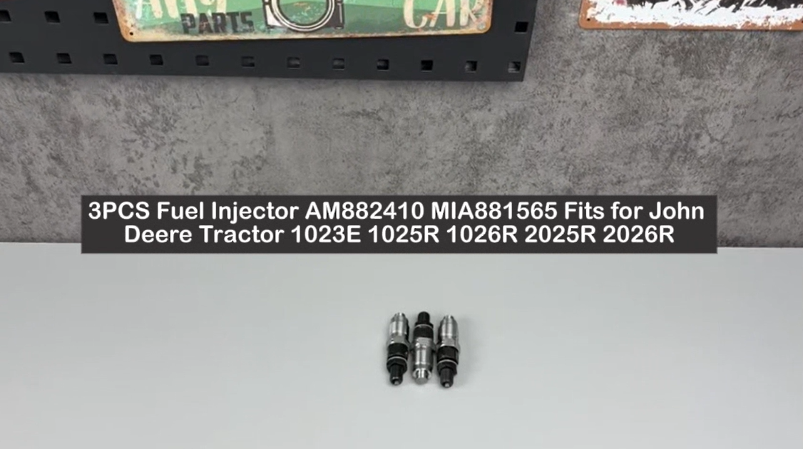 3PCS Fuel Injector AM882410 MIA881565 Fits for John Deere Tractor 1023E 1025R 1026R 2025R 2026R