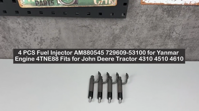 4 PCS Fuel Injector AM880545 729609-53100 for Yanmar Engine 4TNE88 Fits for John Deere Tractor 4310 4510 4610
