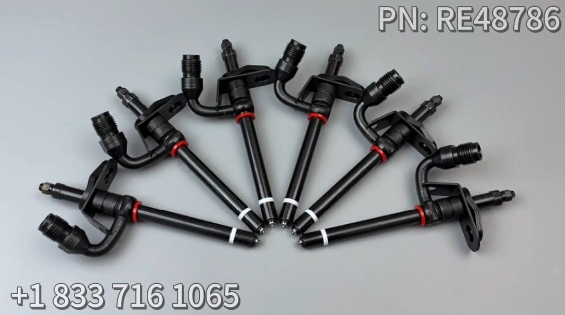 6PCS Fuel Injector RE48786 Fits for John Deere 350 330B 5303 6110 5220 1450 1550 4045 1450