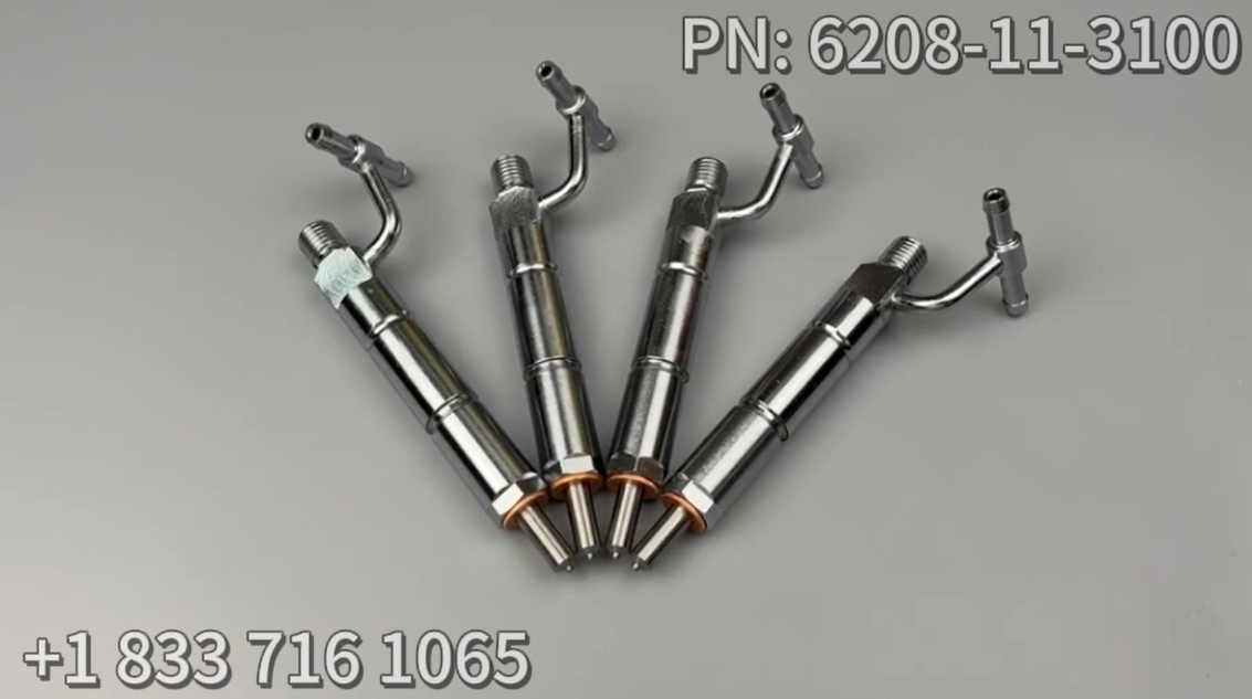 4 Piece Fuel Injector 6208-11-3100 Fits for Komatsu Engine SAA4D95LE-3A-4M SAA4D95LE-3B-4A Excavator PC130F-7