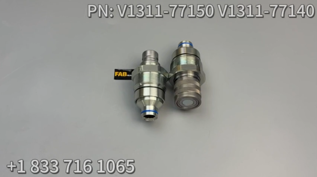 Male & Female Flat Face Coupler Kit V1311-77140 V1311-77150 Fits for Kubota Track Loader