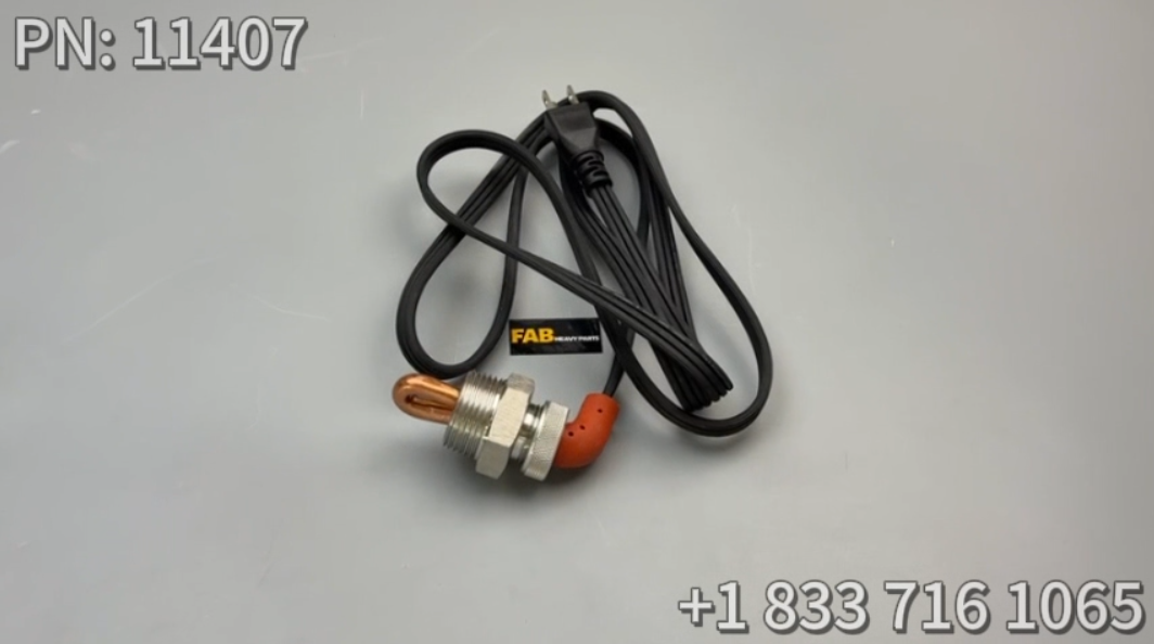 11407 Engine Block Immersion Heater Compatible with Kubota Eagle Jaguar Jeep Renault Rover Massey Perkins Yanmar 1" NPT Thread Brass Adapter 120 Volts 400 Watts