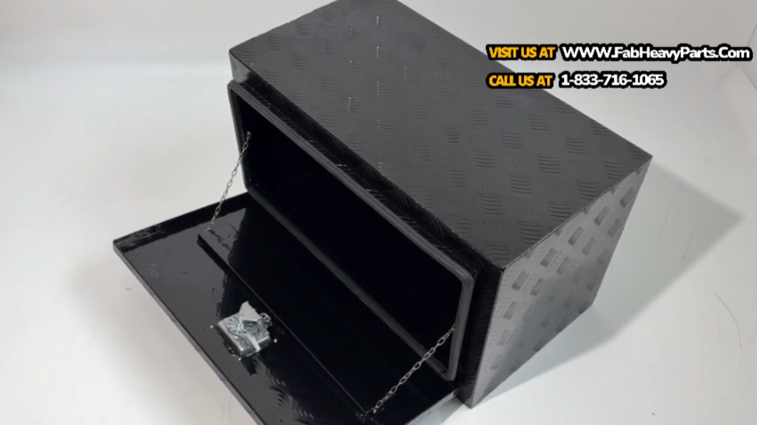 30 inch Truck Tool Box 30"×17"×18" Aluminum Stripes Plated Tool Box with Lock and Keys Black