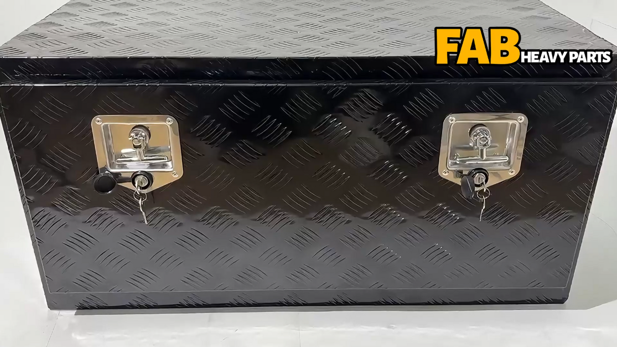 36 Inch Truck Tool Box 36"×17"×18" Heavy Duty Black Aluminum Tread Tool Box with Locks T-Handle Latch Key