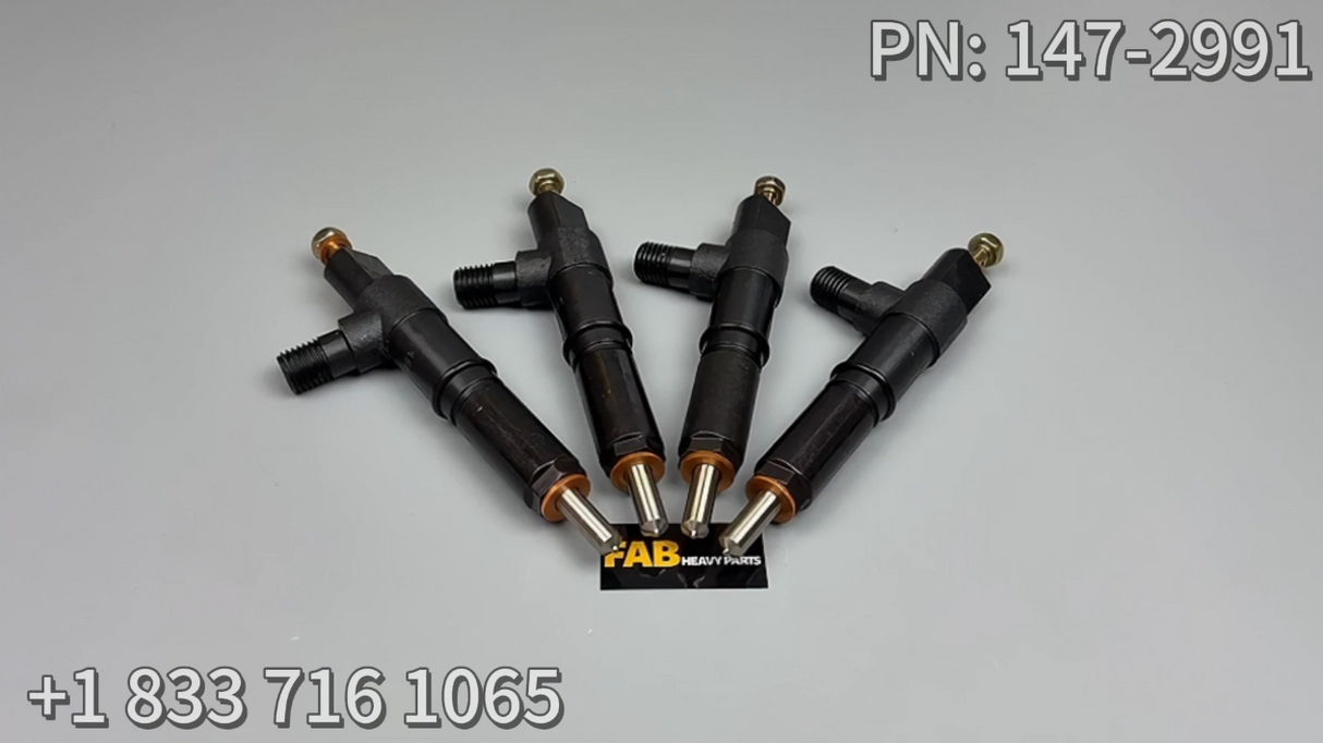 4 Piece 147-2991 1472991 Fuel Injector Fits For Caterpillar CAT Loader 216 226 228 236 247 267 Engine 3034