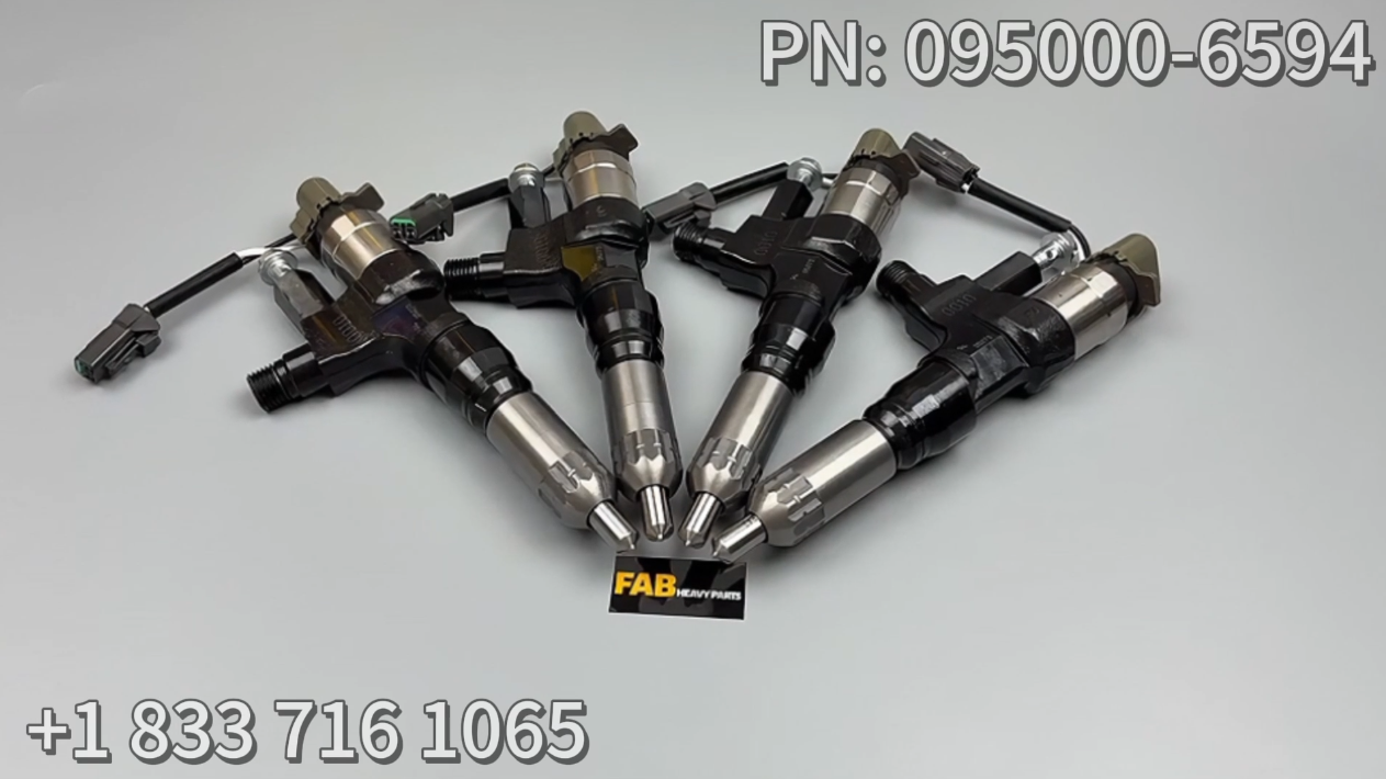 4 PCS Fuel Injector 095000-6594 0950006594 Fits for Kobelco SK300-8 SK330-8 SK350 for Hino J08E 3.8L 4.7L 5.0L 6.5L 7.7L