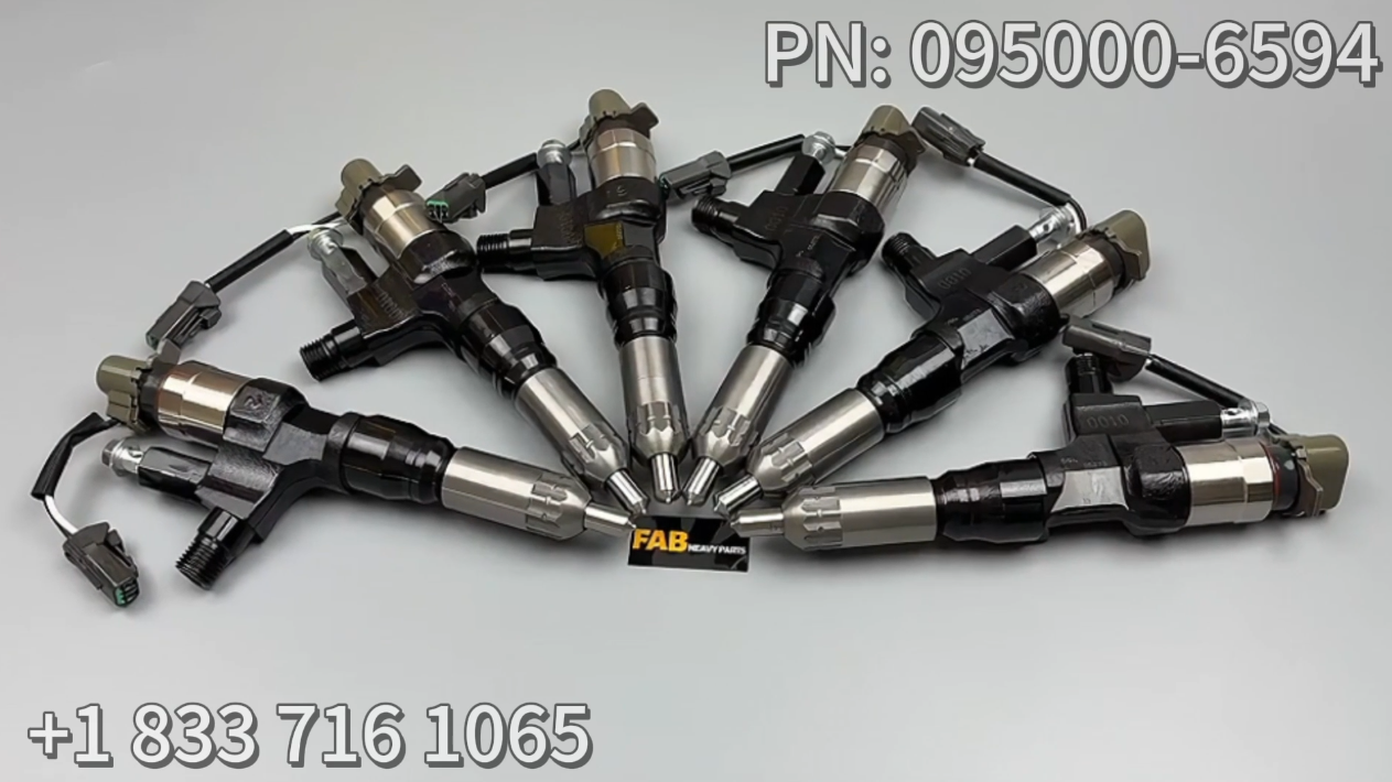 6 PCS Fuel Injector 095000-6594 0950006594 Fits for Kobelco SK300-8 SK330-8 SK350 for Hino J08E 3.8L 4.7L 5.0L 6.5L 7.7L