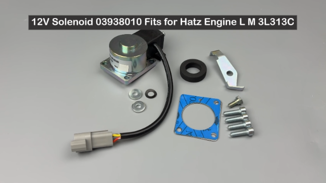 12V Solenoid 03938010 Fits for Hatz Engine L M 3L313C