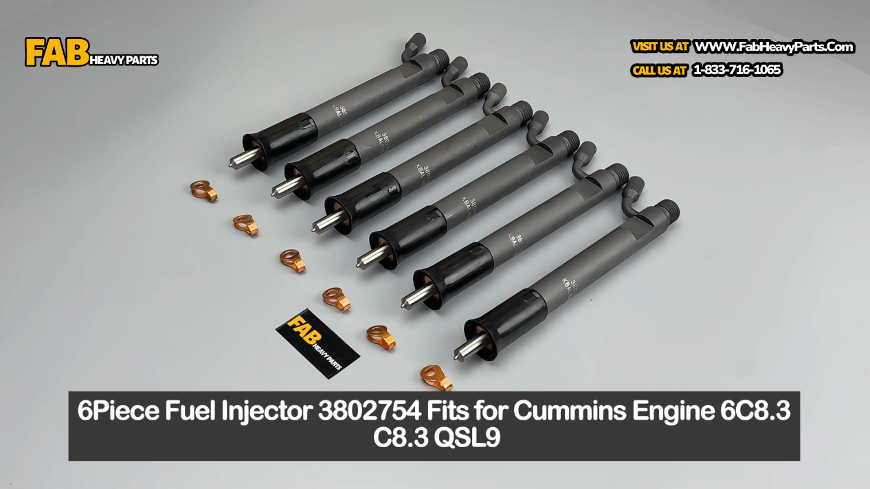 6Piece Fuel Injector 3802754 Fits for Cummins Engine 6C8.3 C8.3 QSL9