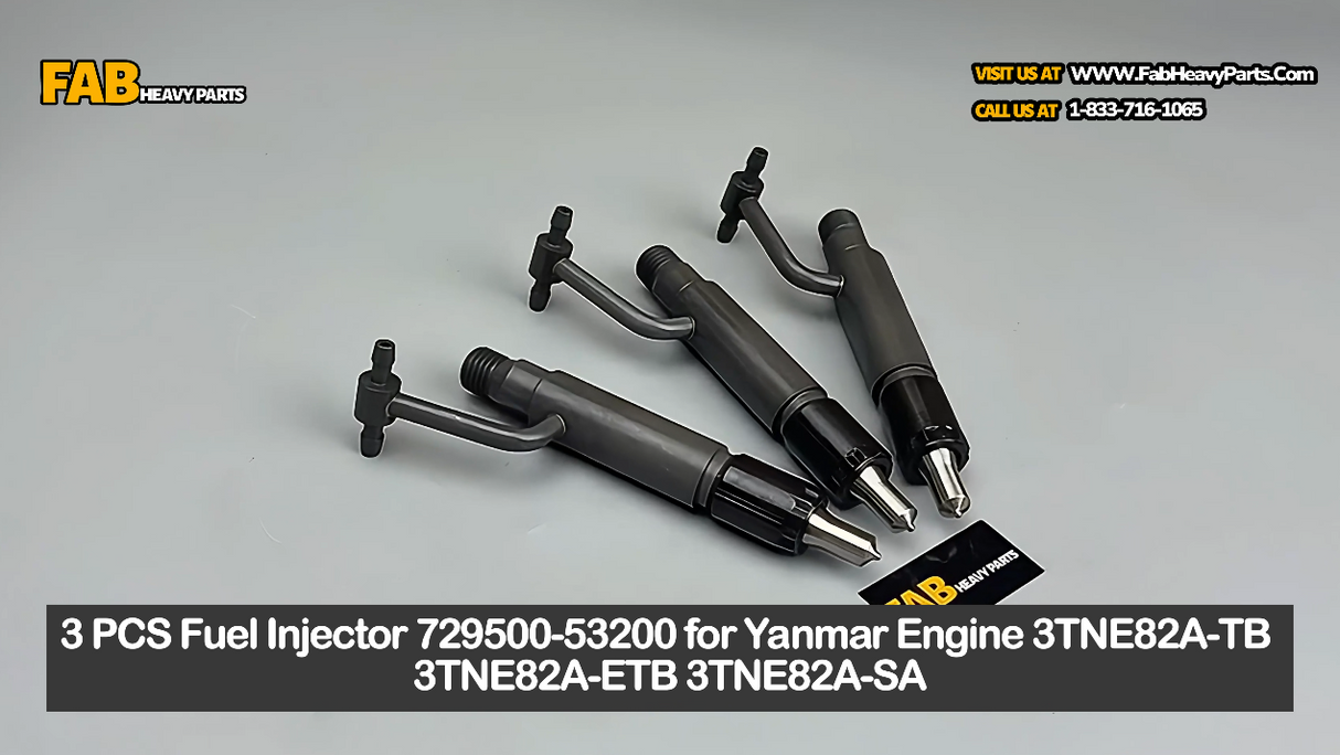 3 PCS Fuel Injector 729500-53200 for Yanmar Engine 3TNE82A-TB 3TNE82A-ETB 3TNE82A-SA