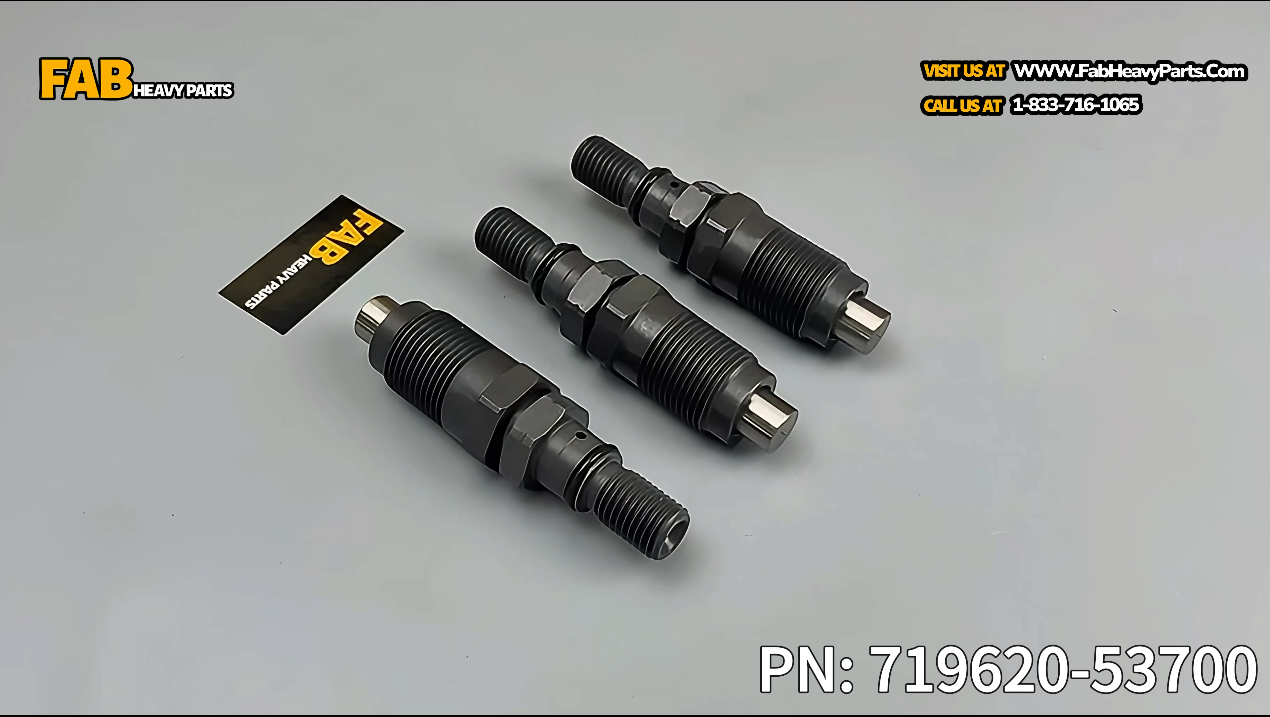 3 Pieces Fuel Injector YM719620-53700 for Komatsu Engine 3D68E-3 3D74E-3 Doosan Daewoo Excavator SOLAR 010