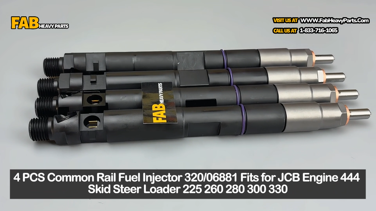 4 PCS Common Rail Fuel Injector 320/06881 Fits for JCB Engine 444 Skid Steer Loader 225 260 280 300 330