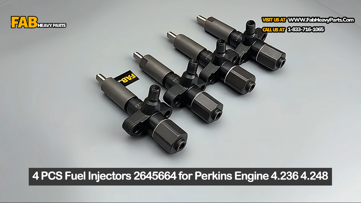 4 PCS Fuel Injectors 2645664 for Perkins Engine 4.236 4.248
