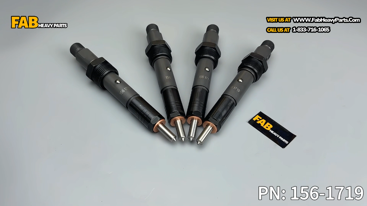 4 Piece Fuel Injector 156-1719 Fits for Caterpillar CAT Engine 3054 Loader 416C 426C 428C