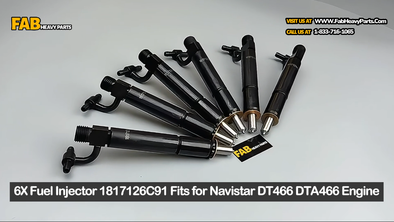 6X Fuel Injector 1817126C91 Fits for Navistar DT466 DTA466 Engine