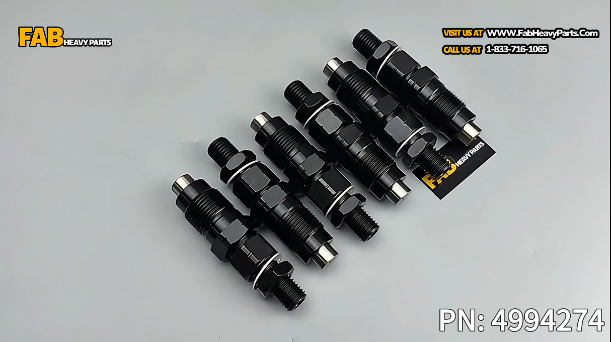 6 PCS Fuel Injectors Set C4994274 4994274 Fits for Cummins Engine 6BT 6BTAA 5.9L