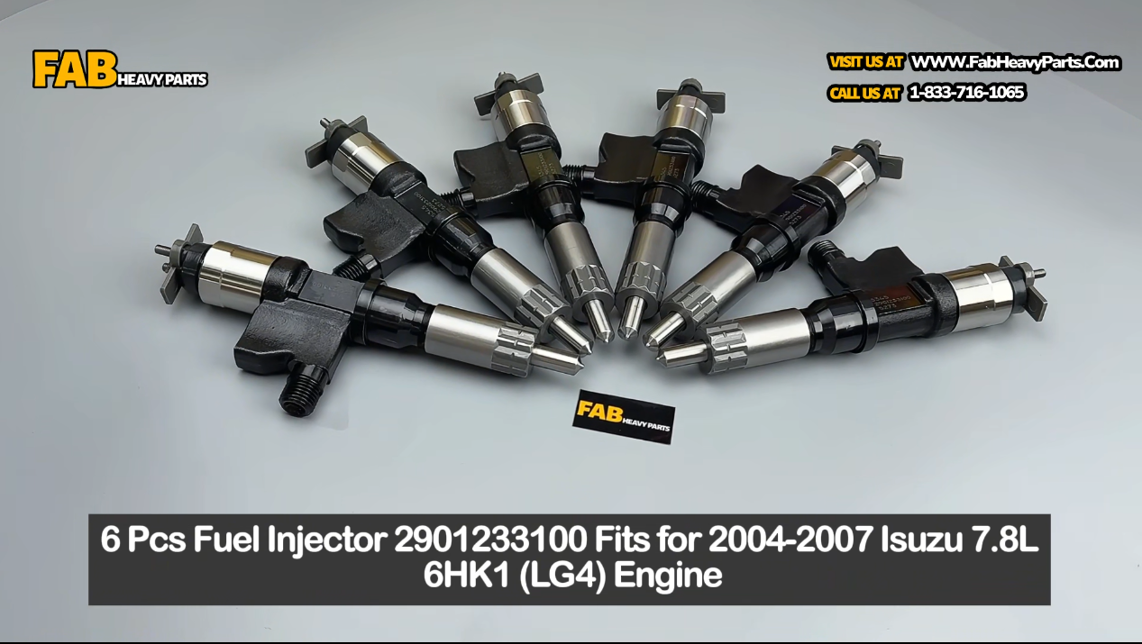 6 Pcs Fuel Injector 2901233100 Fits for 2004-2007 Isuzu 7.8L 6HK1 (LG4) Engine