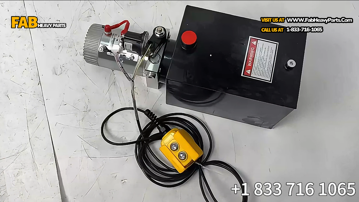 Heavy Duty 12V DC Hydraulic Power Unit 12 Quart Steel Tank Hydraulic Pump for Dump Trailer Lift Gate Wood Splitter Aerial Work Platform and Small Lifting Equipment with Remote Control