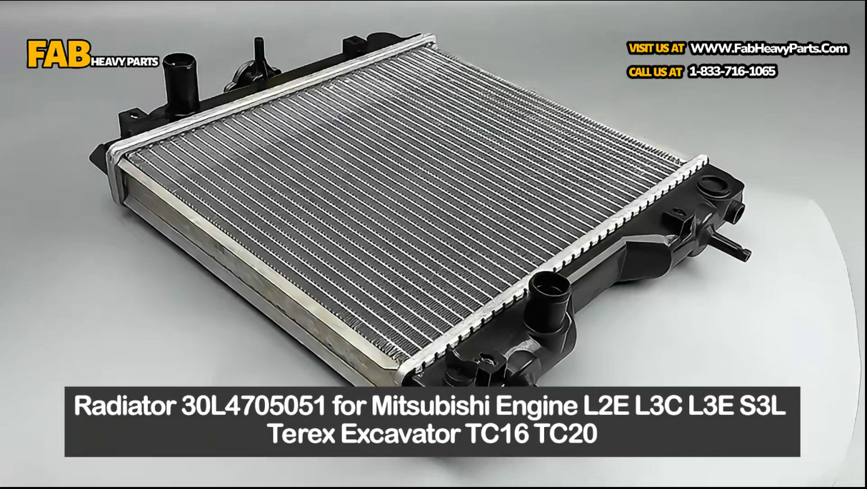 Radiator 30L4705051 for Mitsubishi Engine L2E L3C L3E S3L Terex Excavator TC16 TC20