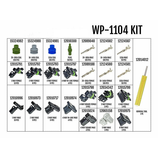 Pro Weather Pack Connector Kit  WP-1104 With Non-Ratcheting Crimp Tool
