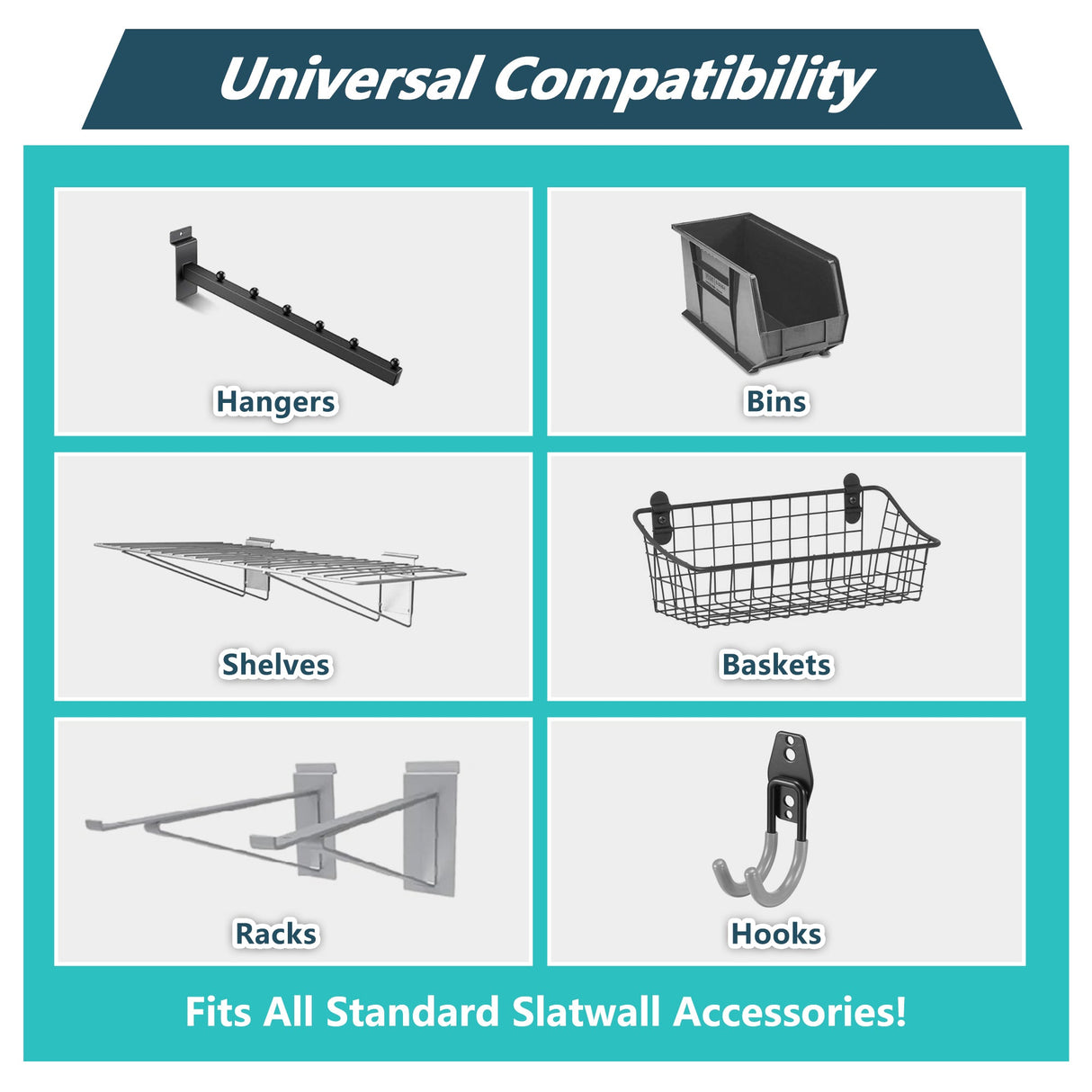 PVC Slat Wall Panels 4ft x 2ft Storage System Heavy Duty Interlocking Design Graphite Finish - Fab Heavy Parts