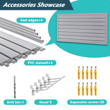 PVC Slat Wall Panels 4ft x 2ft Storage System Heavy Duty Interlocking Design Graphite Finish - Fab Heavy Parts