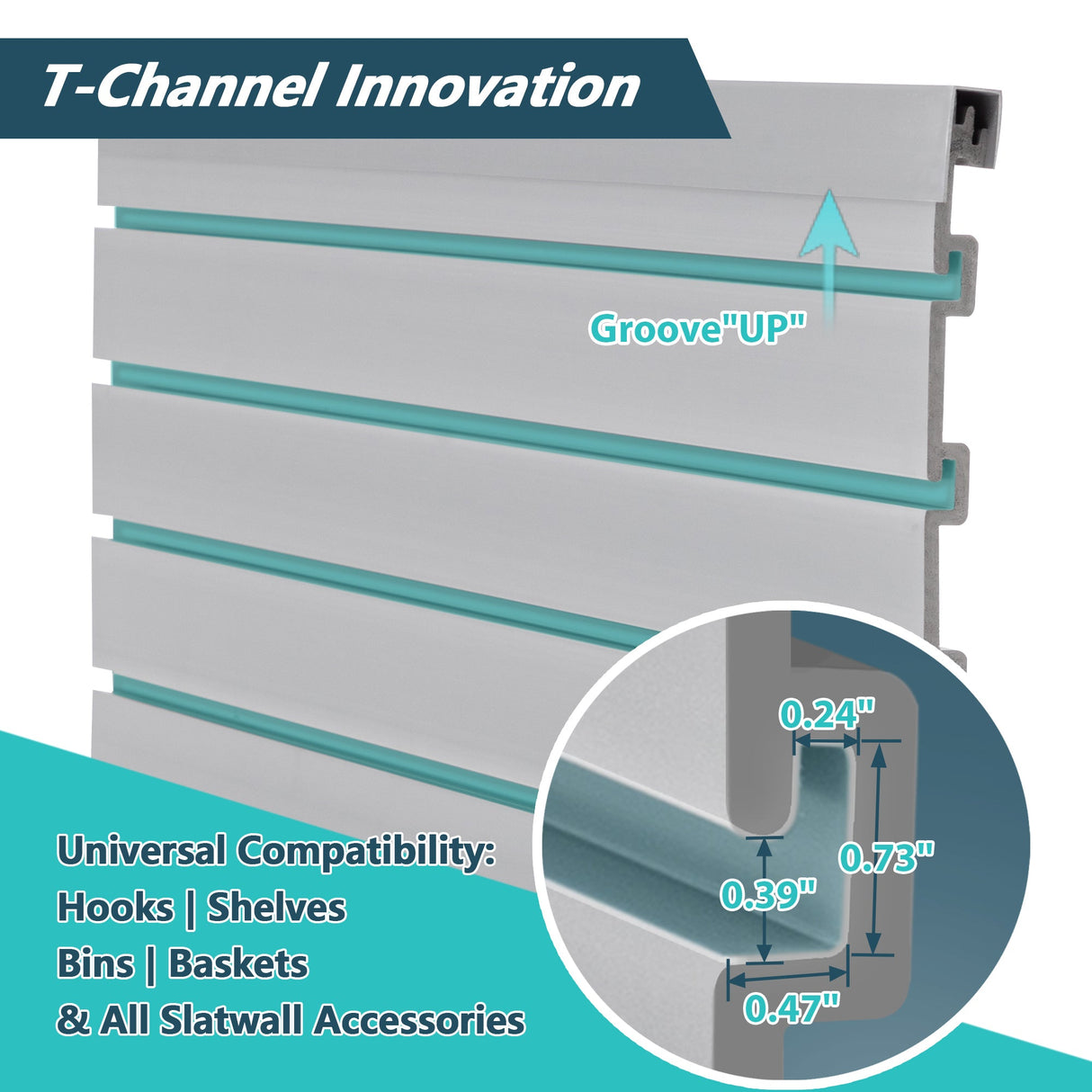 PVC Slat Wall Panels 4ft x 2ft Storage System Heavy Duty Interlocking Design Graphite Finish - Fab Heavy Parts
