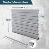 PVC Slat Wall Panels 4ft x 2ft Storage System Heavy Duty Interlocking Design Graphite Finish - Fab Heavy Parts