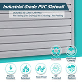 PVC Slat Wall Panels 4ft x 2ft Storage System Heavy Duty Interlocking Design Graphite Finish - Fab Heavy Parts