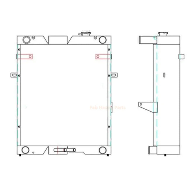Radiator 42N-03-11170 Fits for Komatsu WB142-5 WB146-5 WB146PS-5 WB156-5 WB156PS-5 Loader