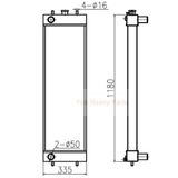 Radiator 4693833 for Hitachi Excavator ZX240-3 ZX250H-3 ZX250K-3 ZX250K-3F ZX270-3 ZX280LC-3 ZX280LCH-3