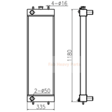 Radiator 4693833 for Hitachi Excavator ZX240 - 3 ZX250H - 3 ZX250K - 3 ZX250K - 3F ZX270 - 3 ZX280LC - 3 ZX280LCH - 3 - Fab Heavy Parts