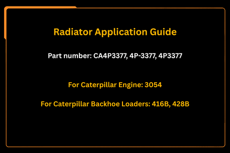 Radiator 4P3377 4P - 3377 Fits for Caterpillar Engine 3054 Backhoe Loader CAT 416B 428B - Fab Heavy Parts