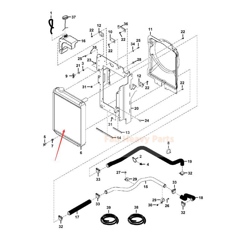 Radiator 6679831 Aftermarket Replacement For Bobcat Excavator 430 430D 435 435G 435D
