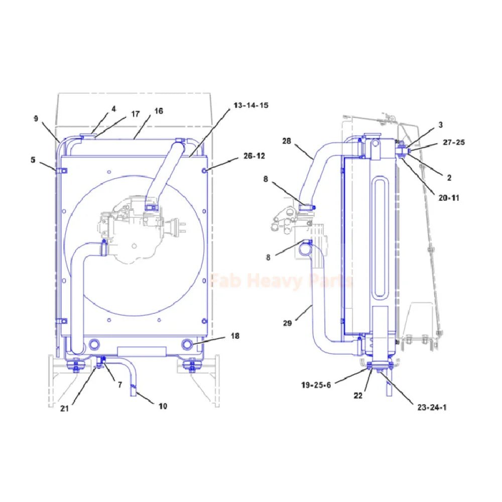 Radiator Group 1008307 100 - 8307 Fits for Caterpillar CAT Engine 3046 Tractor D5C - III - Fab Heavy Parts