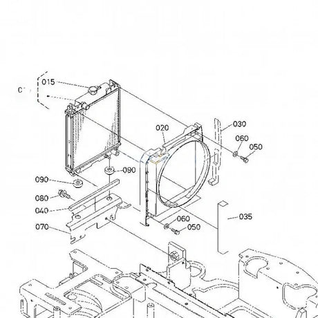 Radiator RB557 - 42300 for Kubota Excavator U27 - 4 - Fab Heavy Parts