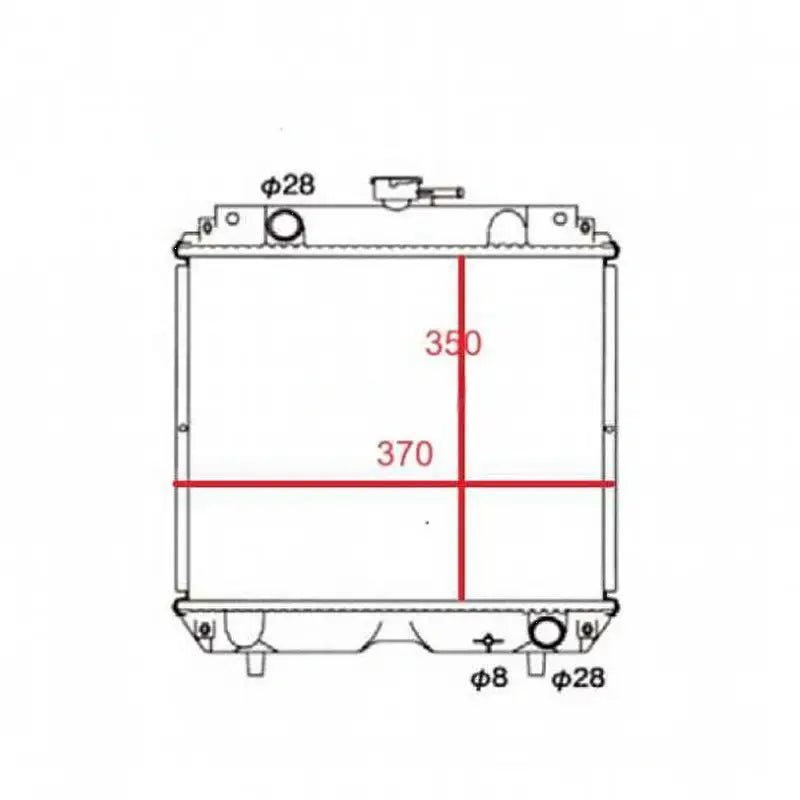 Radiator RB557 - 42300 for Kubota Excavator U27 - 4 - Fab Heavy Parts