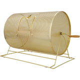 Raffle Drum Holds 10000 Tickets or 300 Ping Pong Balls Metal Lottery Spinning Drawing with Wooden Turning Handle 14.8 x Ø21.26 inch Brass Plated - Fab Heavy Parts