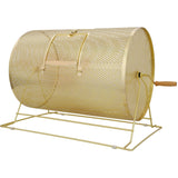 Raffle Drum Holds 10000 Tickets or 300 Ping Pong Balls Metal Lottery Spinning Drawing with Wooden Turning Handle 14.8 x Ø21.26 inch Brass Plated - Fab Heavy Parts