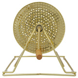 Raffle Ticket Spinner 12 x 8 Inch Drum Lottery Spinning Drawing Brass Plated Roll Box with Wooden Turning Handle Holds 2500 Tickets or 100 Ping Pong Balls for Events - Fab Heavy Parts