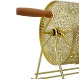 Raffle Ticket Spinner 12 x 8 Inch Drum Lottery Spinning Drawing Brass Plated Roll Box with Wooden Turning Handle Holds 2500 Tickets or 100 Ping Pong Balls for Events - Fab Heavy Parts