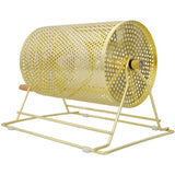 Raffle Ticket Spinner 12 x 8 Inch Drum Lottery Spinning Drawing Brass Plated Roll Box with Wooden Turning Handle Holds 2500 Tickets or 100 Ping Pong Balls for Events - Fab Heavy Parts