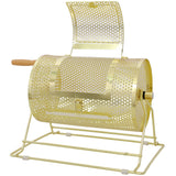 Raffle Ticket Spinner 12 x 8 Inch Drum Lottery Spinning Drawing Brass Plated Roll Box with Wooden Turning Handle Holds 2500 Tickets or 100 Ping Pong Balls for Events - Fab Heavy Parts
