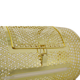 Raffle Ticket Spinner 12 x 8 Inch Drum Lottery Spinning Drawing Brass Plated Roll Box with Wooden Turning Handle Holds 2500 Tickets or 100 Ping Pong Balls for Events - Fab Heavy Parts